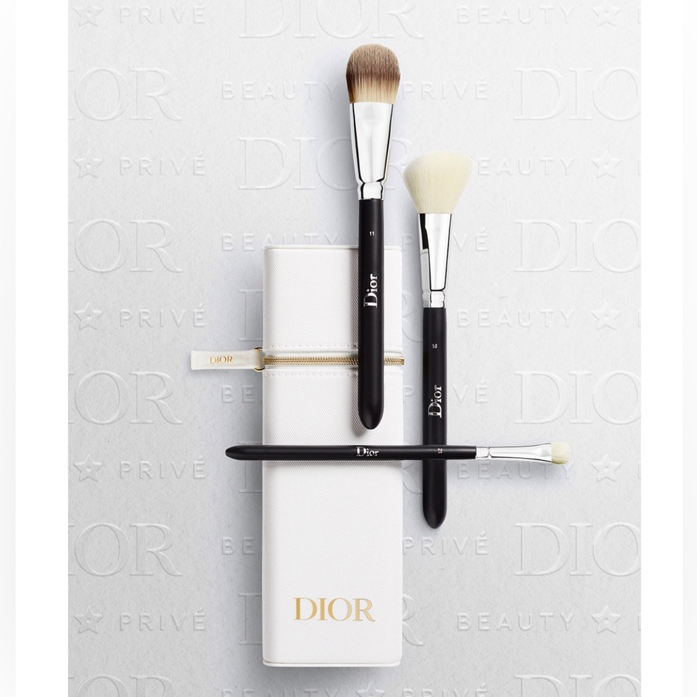 Dior Backstage 3pc Makeup Brush Set with White Case (Limited Edition)